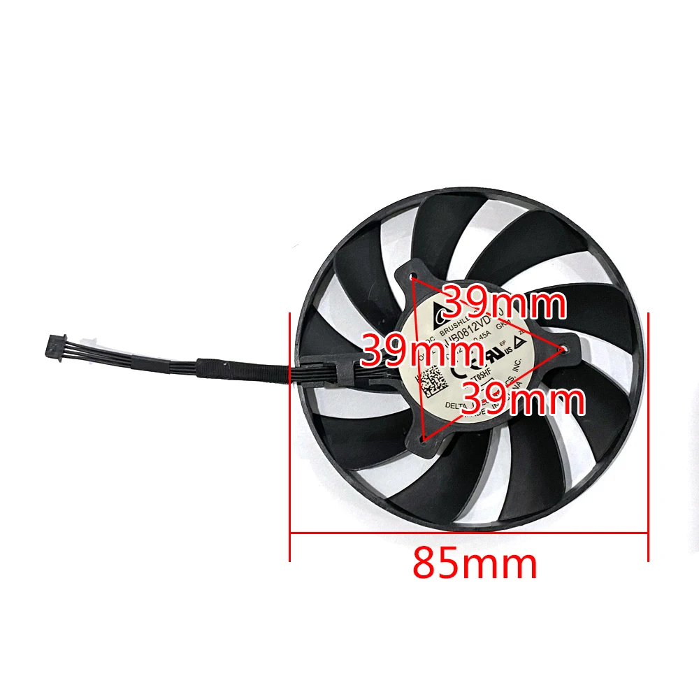 Cooling Fan 85MM 4PIN AUB0812VD-00 0.45A Radeon RX6500XT 6600 GPU FAN For AMD RX6600 XT RX6500 XT Graphics Card Fan Replacement