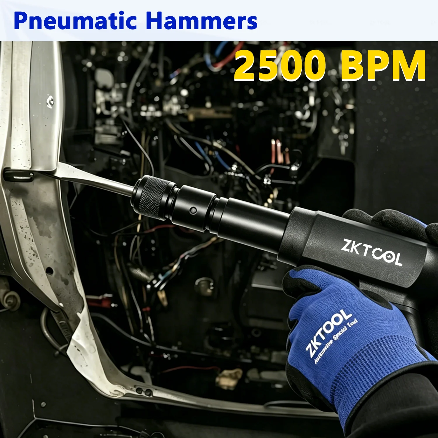 27PCS Air Hammer Kit 2500 BPM Professional Pneumatic Chisel Set Heavy Duty Air Hammer for Automotive Workshop & Metal Cutting