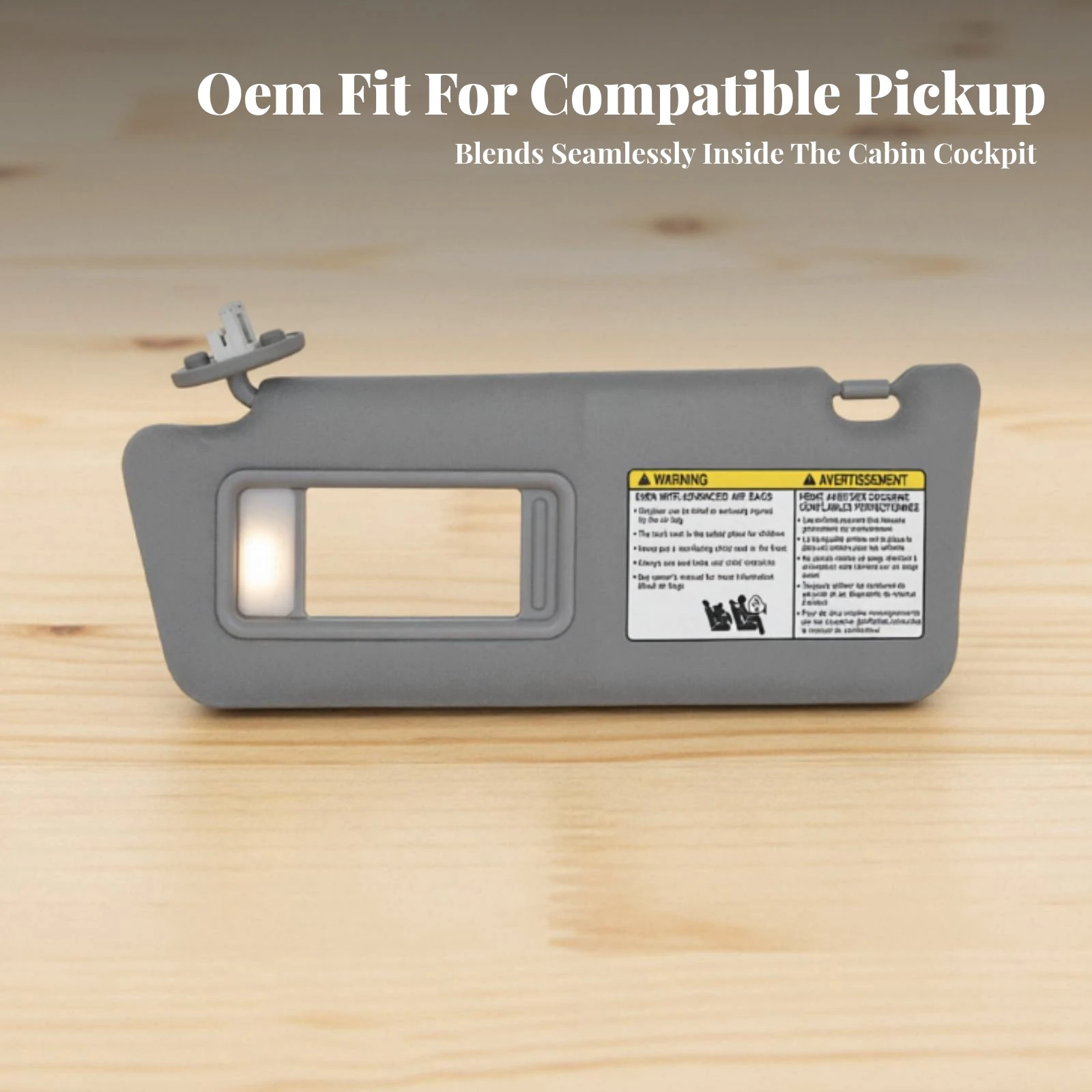 Sun Visor with Mirror Gray Car Sun Visor with Flap Auto Part Molded Sturdy for Commuters, Windshield