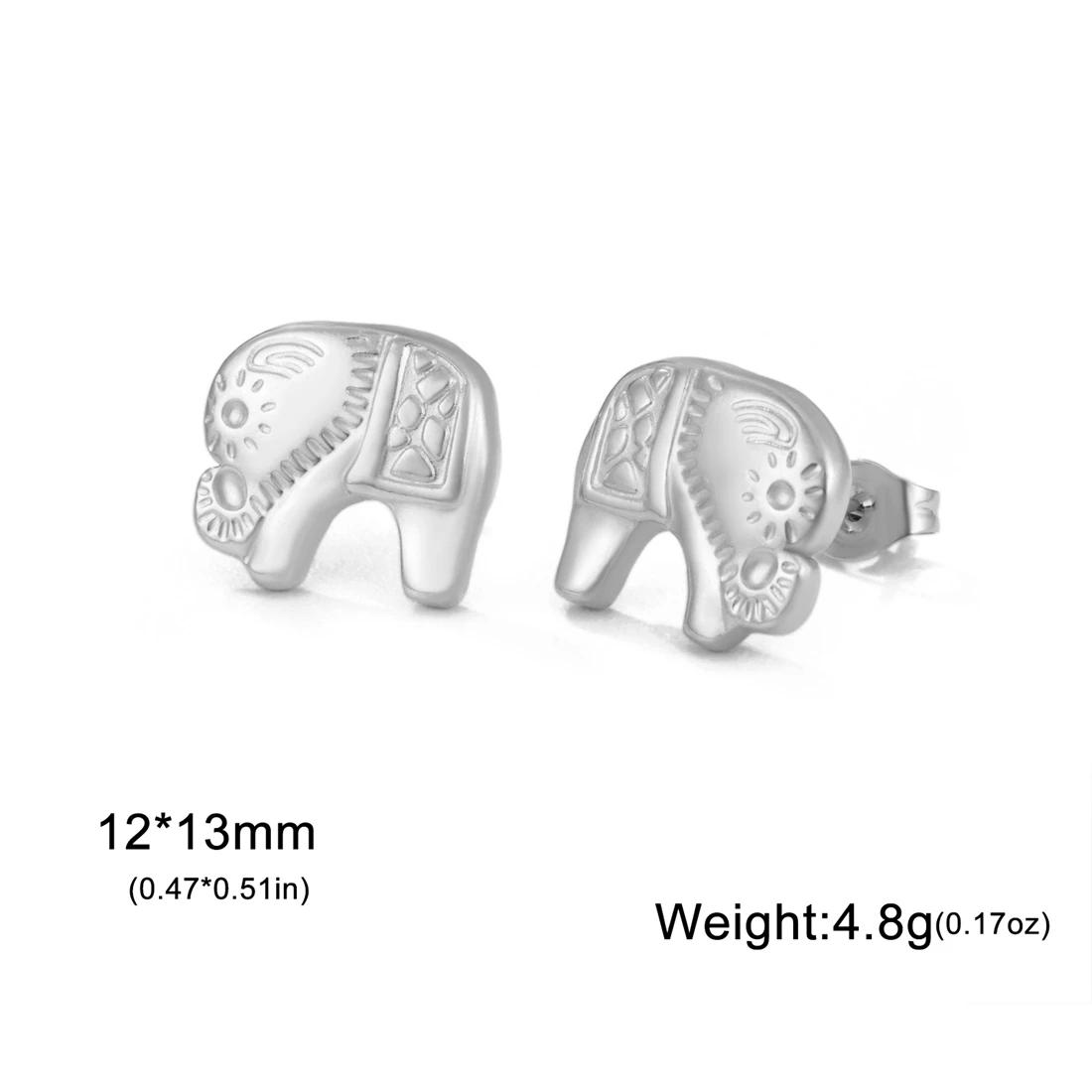 Eueavan Minimalistische Tier-Ohrstecker aus Edelstahl, afrikanische Elefanten-Ohrringe für Frauen und Mädchen, böhmischer Schmuck, Geschenk, Großhandel – Detail 14