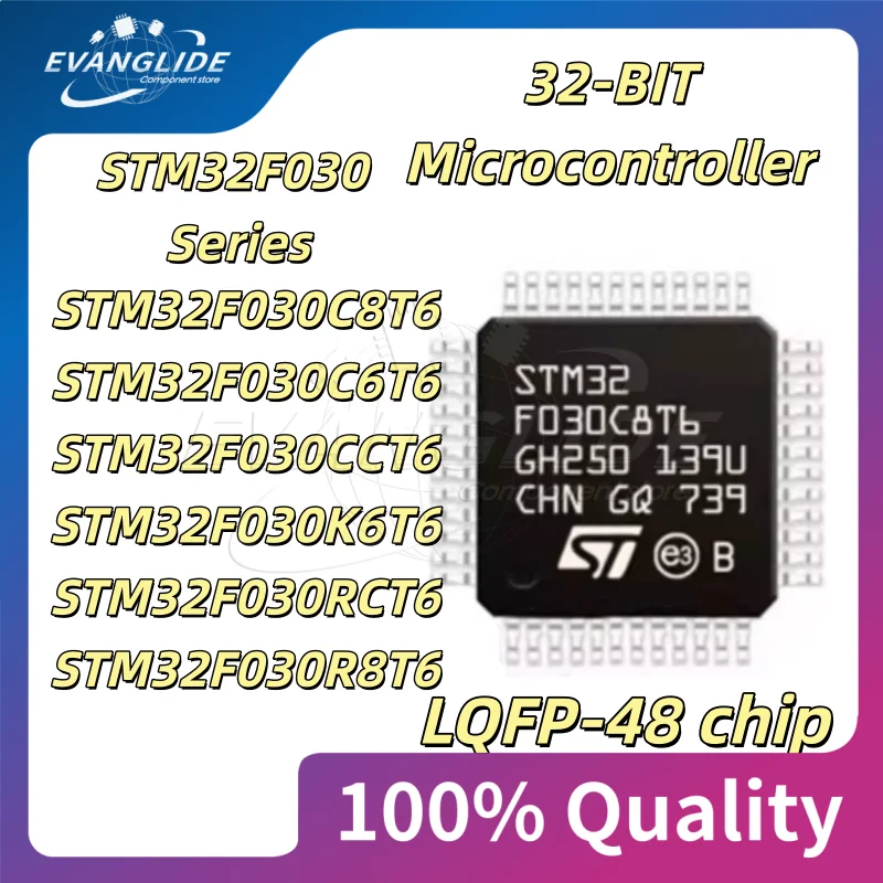 10 PCS/LOT STM32F030 Series LQFP48 32-BIT Microcontroller chip STM32F030C8T6 STM32F030C6T6 STM32F030CCT6 STM32F030K6T6 STM32F030