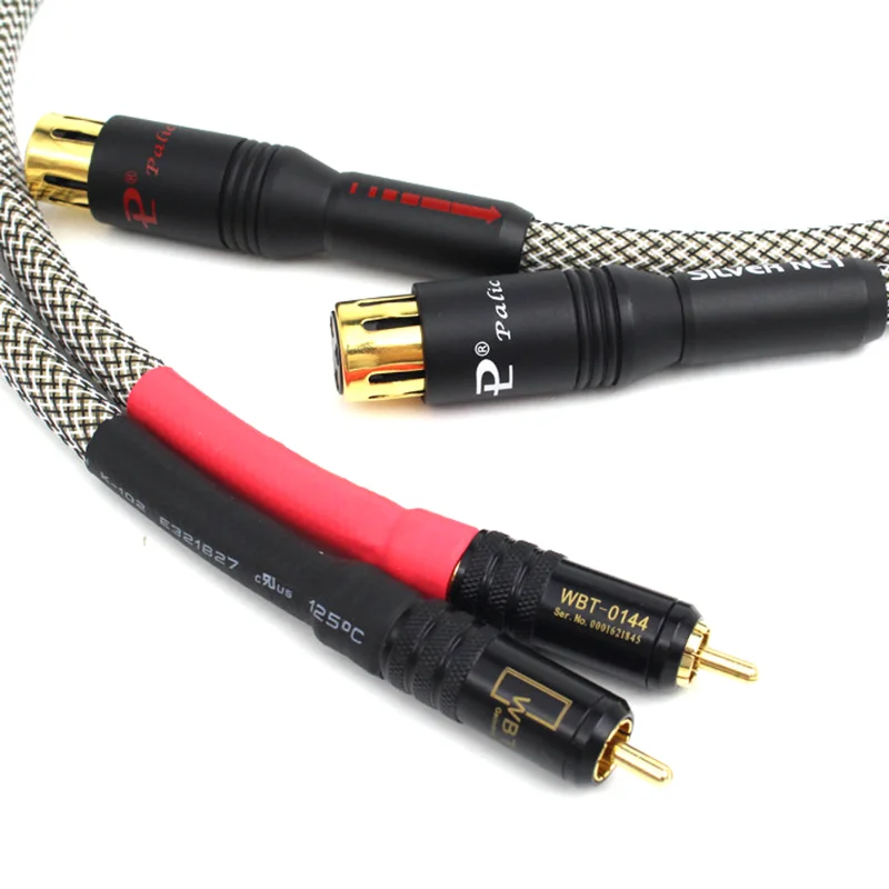 QED 4 Core Alloy Silver Plating RCA To XLR Audio Signal Line Gold-plated Plug HiFi Audio Amplifier CD Player Signal Cable