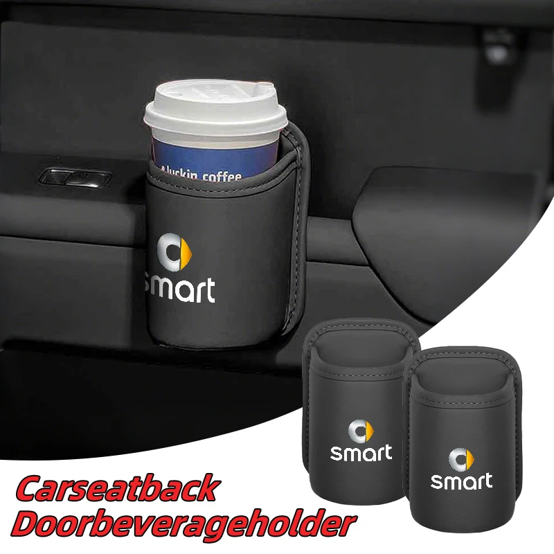 

Leather Car Door Cup Holder Organizer Storage Bin Drink Rack Auto Cup Holder Car Interior Accessories For Smart Fortwo 451 450 4