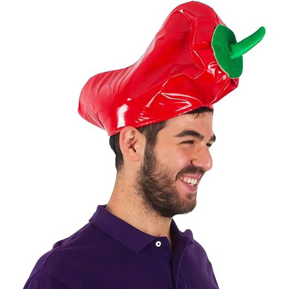 1pcs Creative Tentacle Shaped Party Hat Masquerade Funny Carnival Hat Headwear Imitation Food Chili Cap Party ﻿