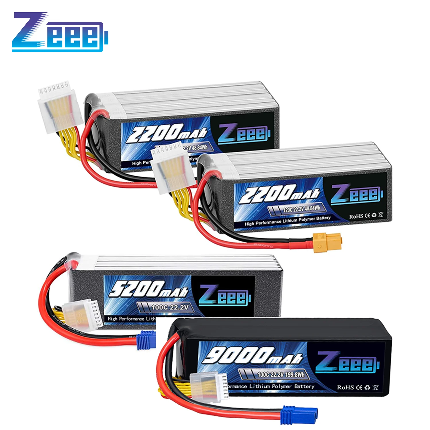 ZEEE Lipo Battery 6S 1300mah 2200mah 3300mah 4000mah 5200mah 6000mah 9000mah 22.2V Racing Models RC Cars FPV Drones RC Parts