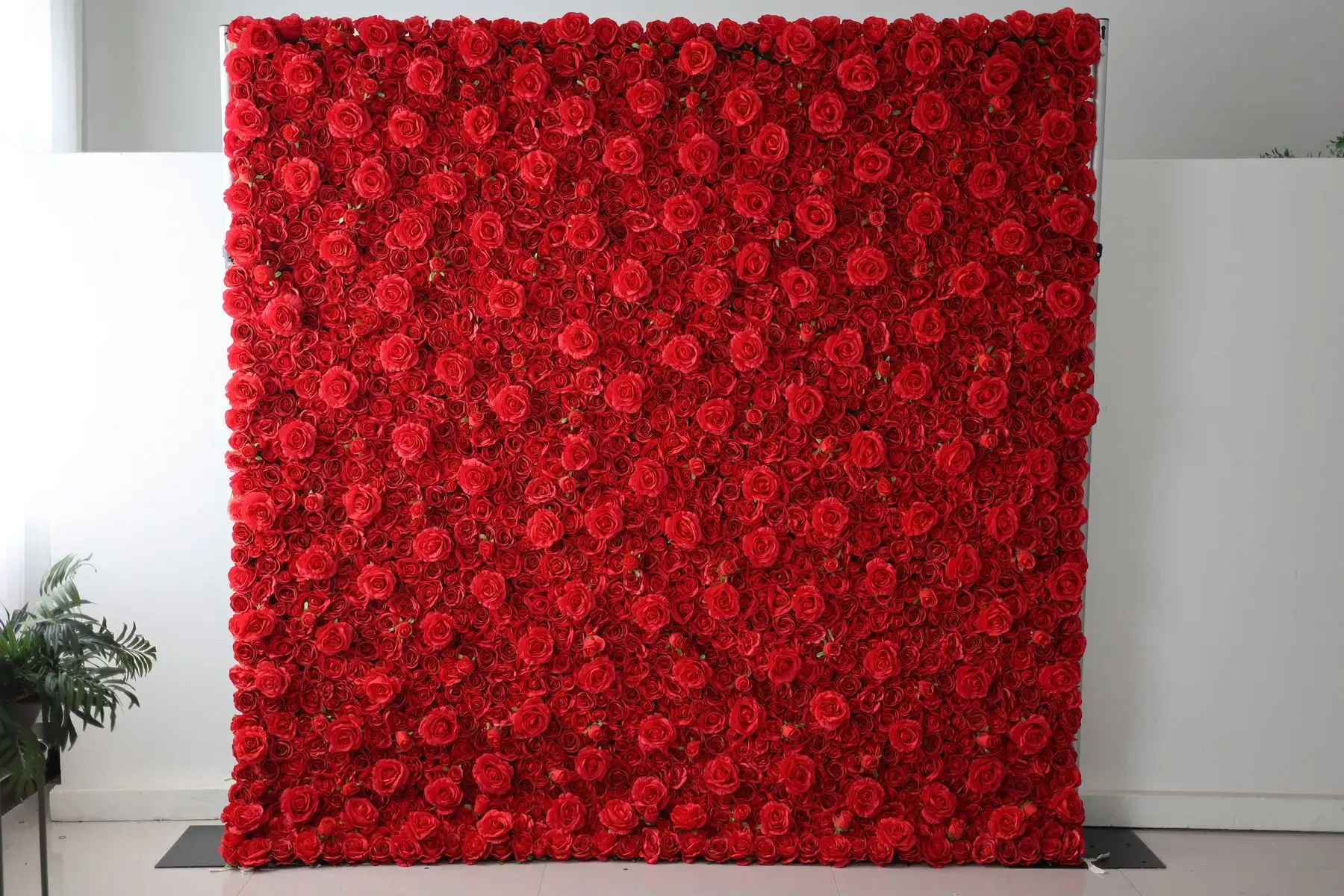 3D Wine red series roses Flower Wall, Artificial Rose Fabric Floral Wall, Outdoor Party Wedding Backdrop Decor, Window Display