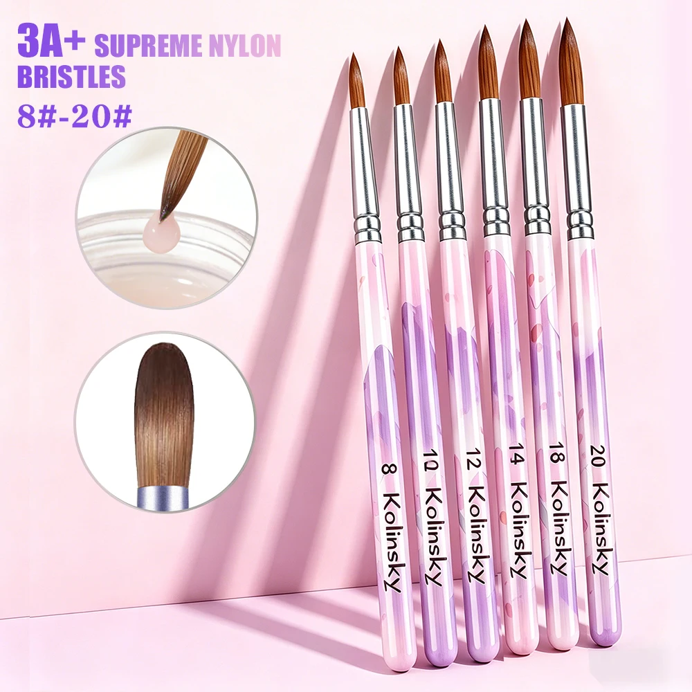 

7-Piece UV Gel & Acrylic Nail Brush Set for Salon And DIY Nail Art with Nylon Hair Tips Nail Artwork Builder New Style