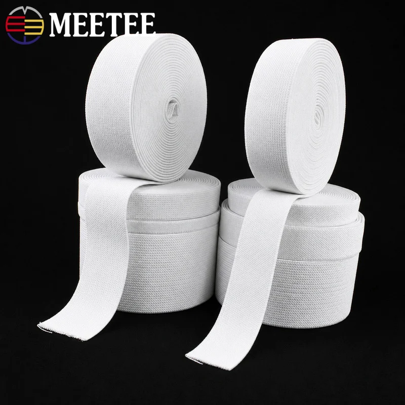 3/5M 10-60mm Nylon Elastic Band for Clothing Pants Stretch Rubber Bands White Elasticity Webbing Tape DIY Sewing Accessories