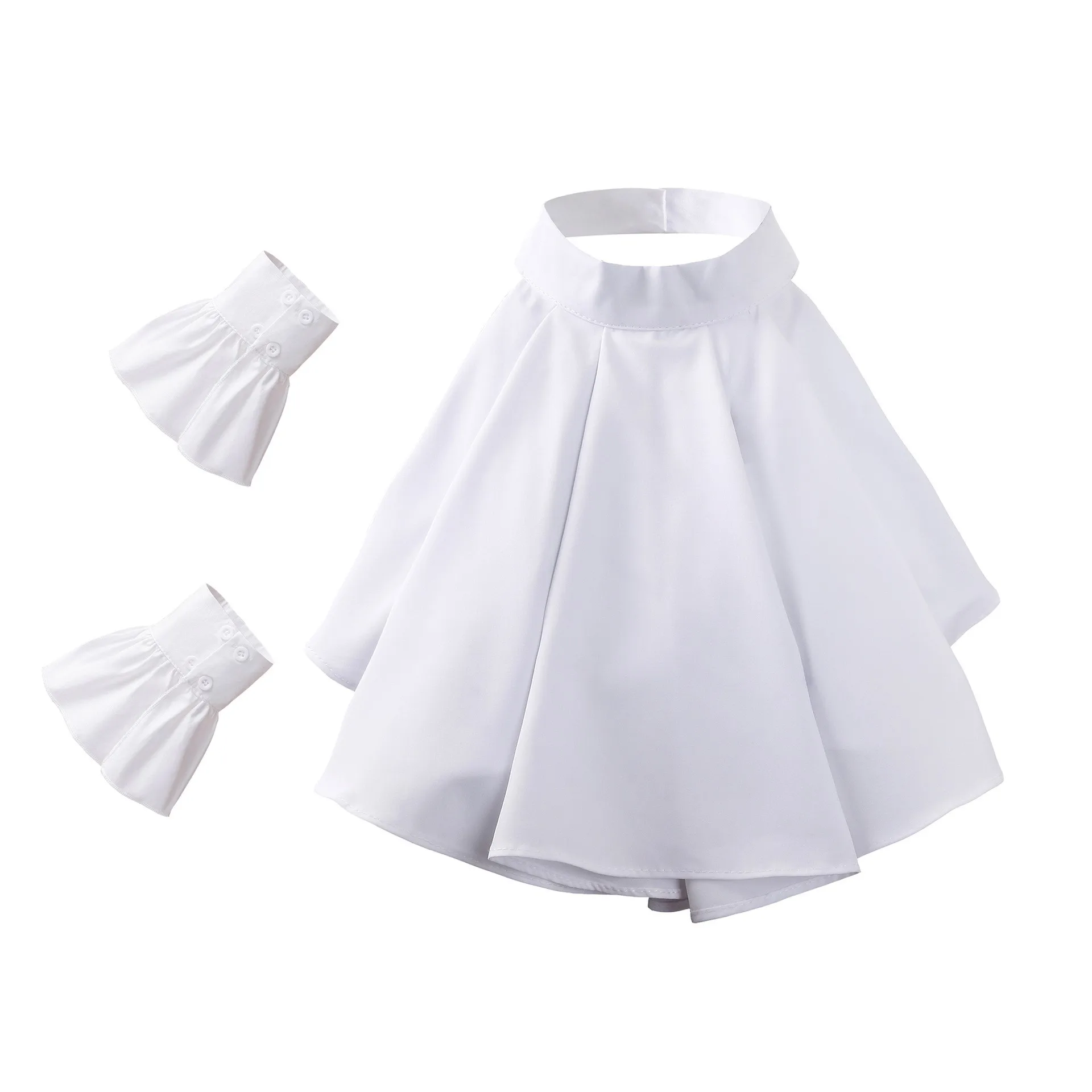 Victorian Neck Collar Ruffled Lace Jabot Adult Women Men White Black Renaissance Costume Accessories view 5