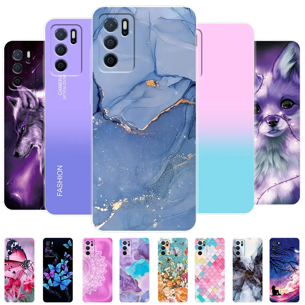 For OPPO A16 Case A16S A54S Soft Silicone Case for Oppo A16 Clear Marble Back Cover for OPPO A16s A54s Phone Bumper Funda