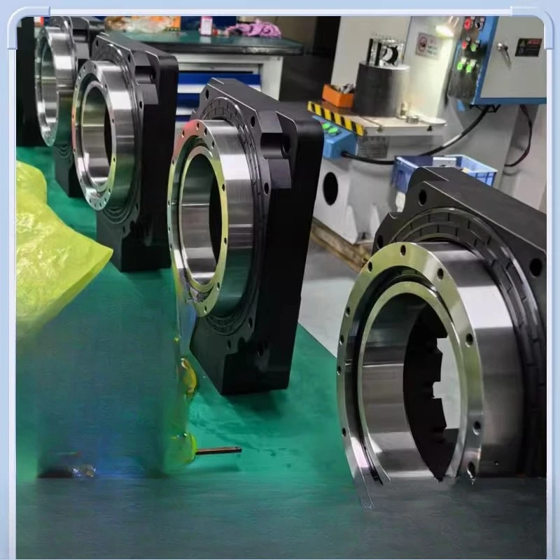 Hollow rotating platform gear reducer 465 precision load right angle central indexing disc stepper motor