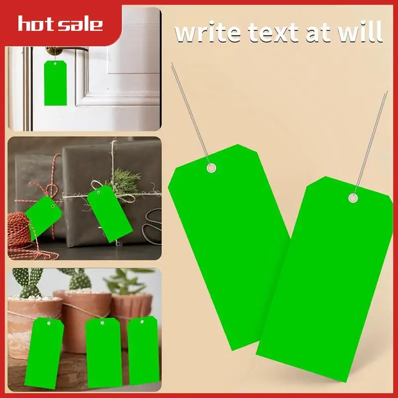 

A74I-100 Pieces 4 3/4Inch X 2 3/8Inch Plastic Shipping Tags With Wires Blank Labeling Tags Waterproof Hang Tags