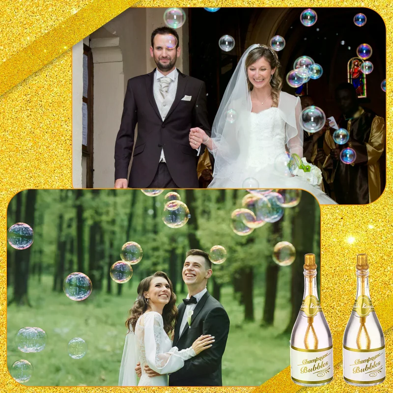 24-delige bruiloft champagne bubble set, bruiloft bubbels met wands, bulk bruiloft bubbels voor gasten feestartikelen, mini bubble tube