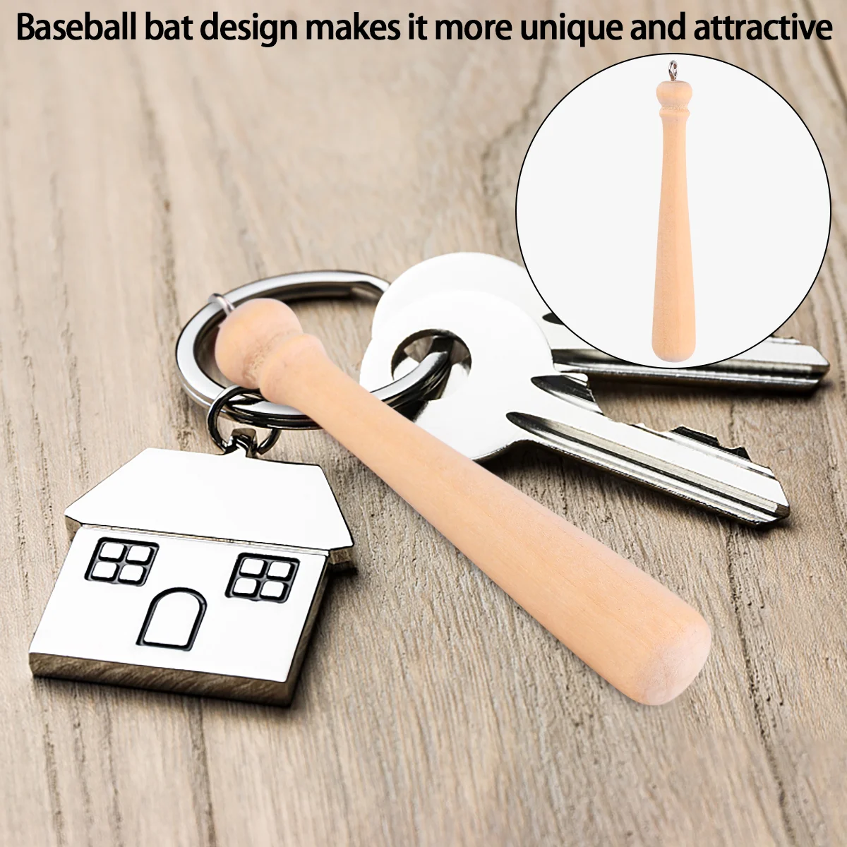 50 pièces chauve-souris Grip bande Baseball porte-clés pendentif jouet cadeau anneau Mini chauve-souris pour l'artisanat le couvercle