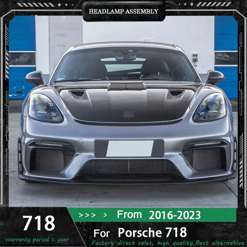 

Автомобильные фары для Porsche 718 Cayman, фары Boxster 2016-2023, обновление, новый стиль, светодиодные лазерные фары PLDS, 2 шт., Plug and Play