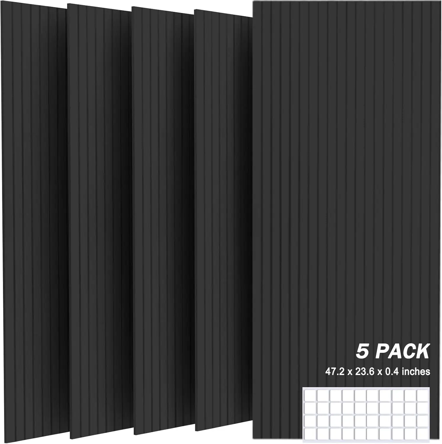 

Акустические панели 48x24 дюйма, звукоизоляционная пена для стен, декор для домашней студии и офиса, черные, 5 штук в упаковке