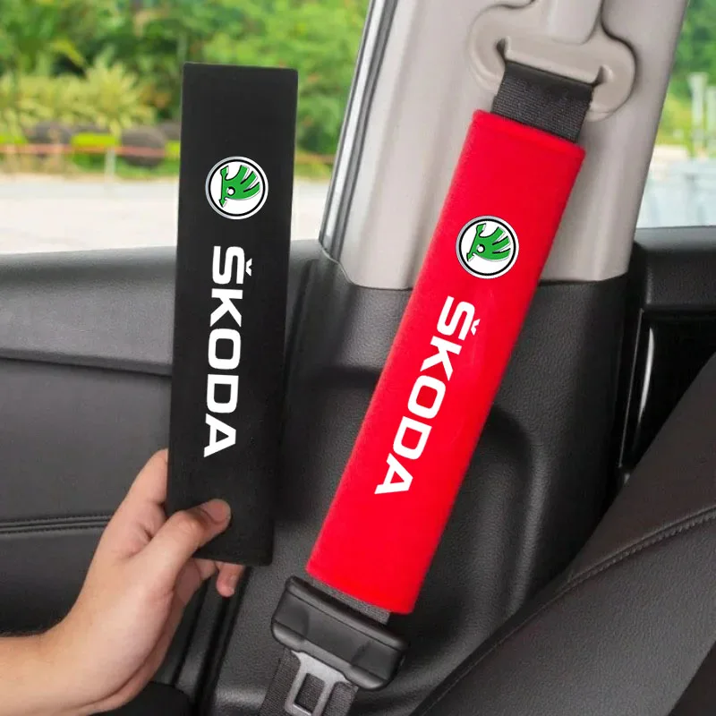 Car Headrest Neck Pillow Seat Belt Shoulder Pad for Skoda Octavia Superb Rapid Kodiaq Karoq Fabia Auto Accessories