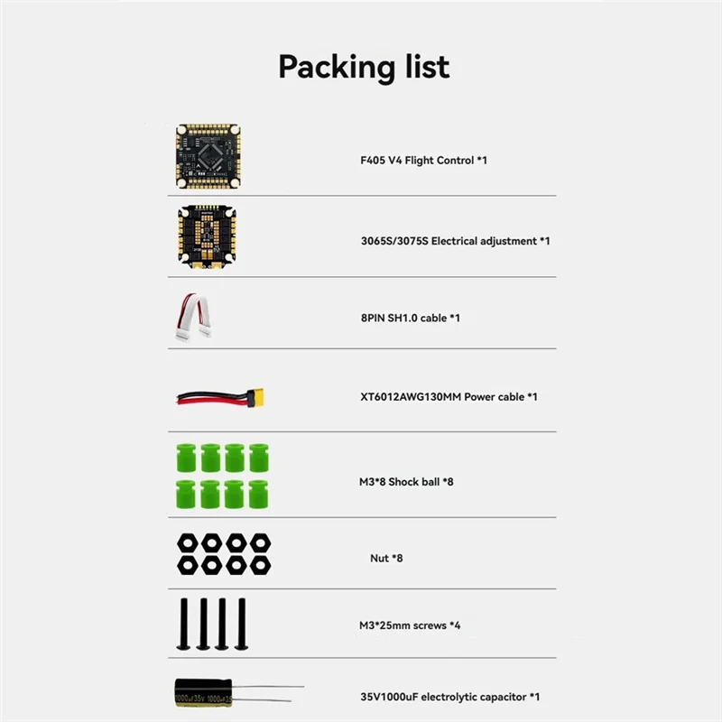 AA87 F475S V4 FPV Stack FC&ESC F405 V4 Flight Controller 75A ESC 3-8S 30.5X30.5Mm For FPV Racing Drone