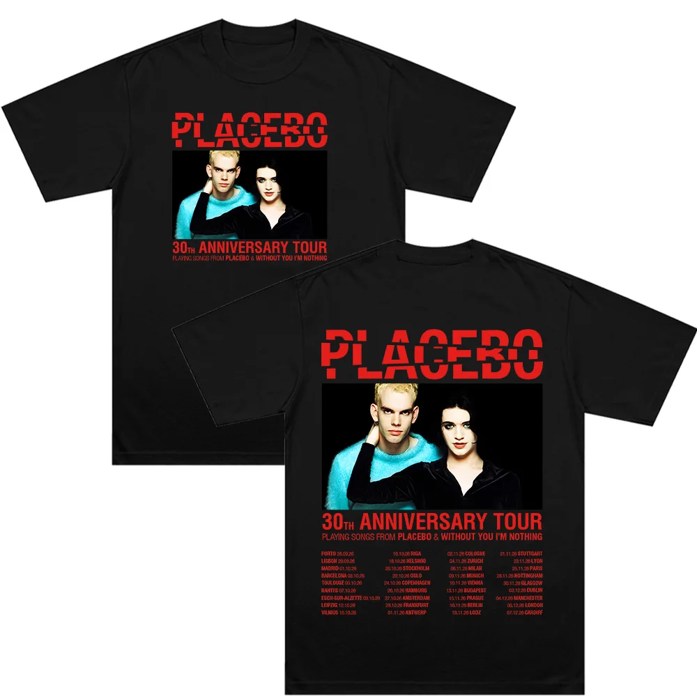 Placebo 30th ANNIVERSARY TOUR Graphic T Shirts Harajuku Alternative Metal Rock Band Clothing Women Men O-neck Comfort Tee