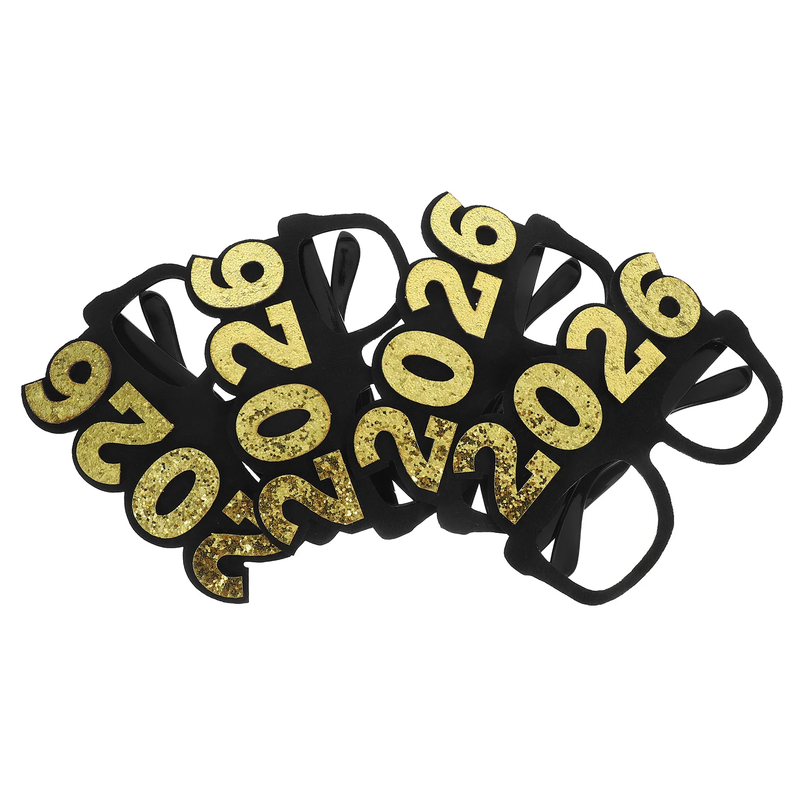 

4Pcs 2026 New Year Party Glasses Plastic Number Eyeglasses for Nye Favors Photo Props Glitter Number Shaped Sunglasses