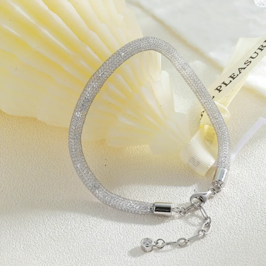 925 Silver Glitter Money Bag Bracelet Shiny Thin Chain Niche Light Luxury Women Hand Jewelry