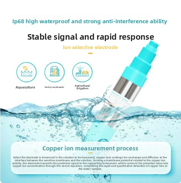 Digital Copper Ion Sensor Concentration Detector High Pressure Sewage Surface Water Copper Ion Concentration Meter
