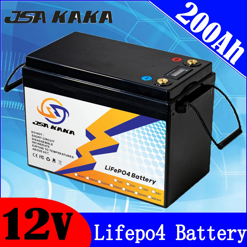 

12V Battery 12V 100AH 150AH 200AH LiFePO4 Battery For EV RV Campers Solar Energy Storage Off-Road Off-grid Boat Motor Golf Cart