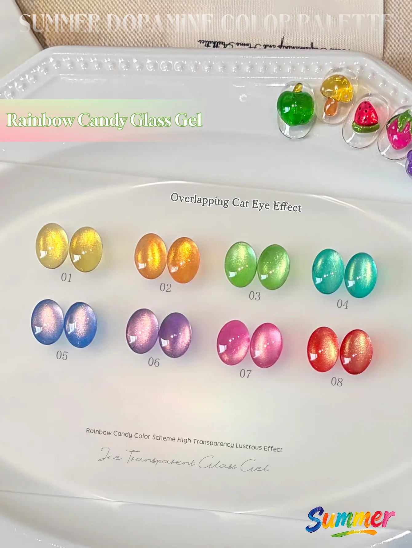 1pcs SHAKA Spring And Summer Soda Feeling Glass Gel Nail Polish Macaron Semi Transparent Ice Feeling Gel Gradual Enhancement Art