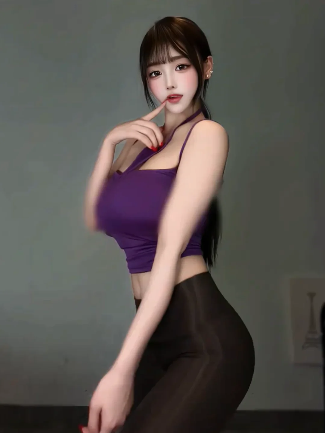 

Sexy Spicy Girl Retro Purple Belly Bearing Halter Top Yoga High Waist Long Pants Two-Piece Set Summer Fashion Trend Bodycon O...