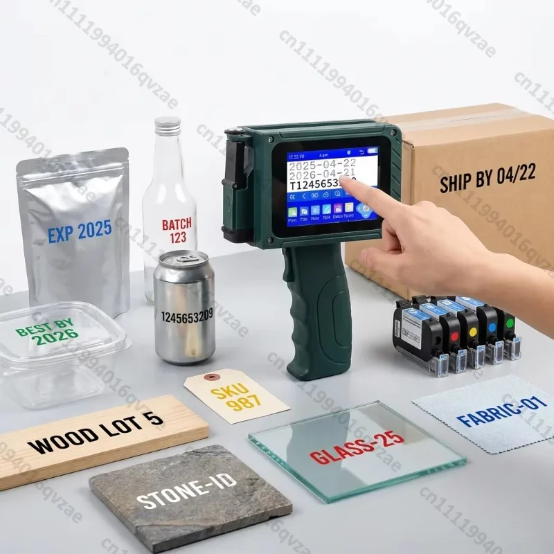 Mini Smart Barcode Expiry Date Coding Machine Handheld Thermal Tij 2.5 12.7mm Inkjet Printer for Card & Tube Printer