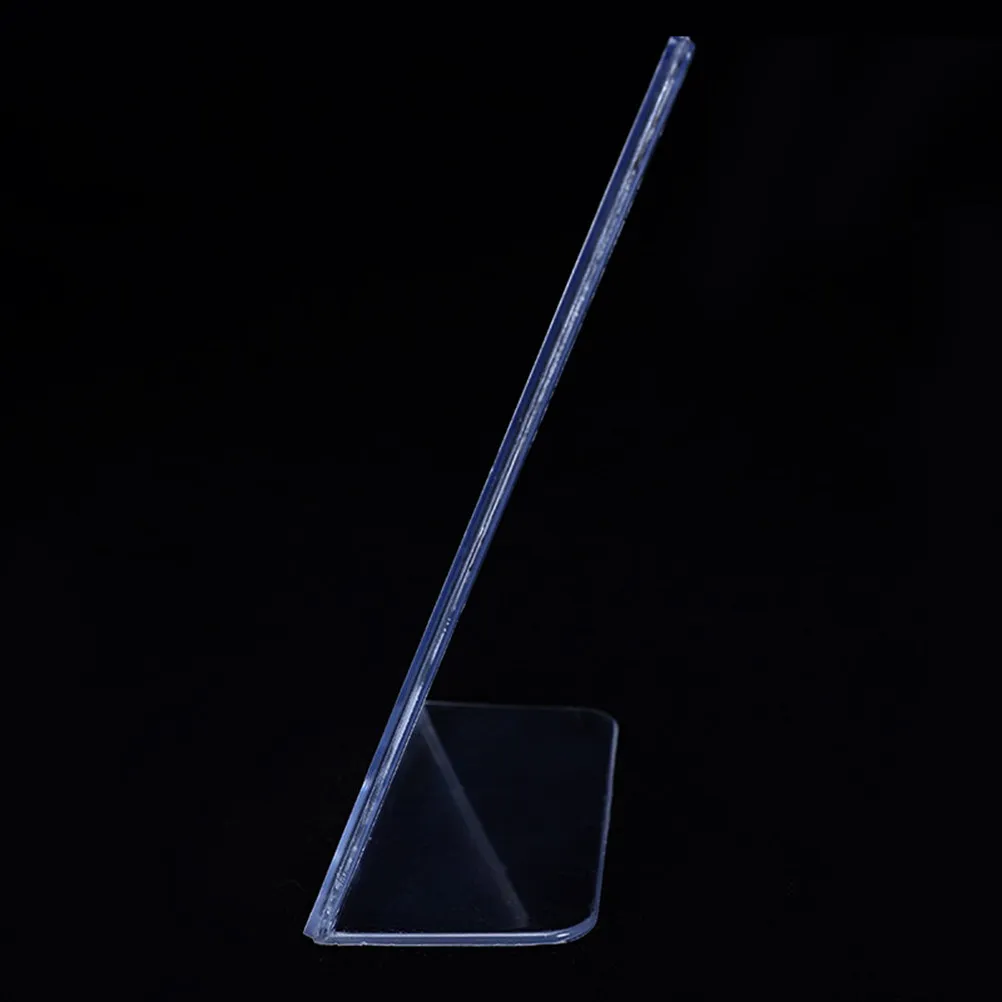 

6Pcs L Shape Slanted Acrylic Sign Holder Display Stand Desktop Menu Photo Paper Holder for Supermarket Store Advertising