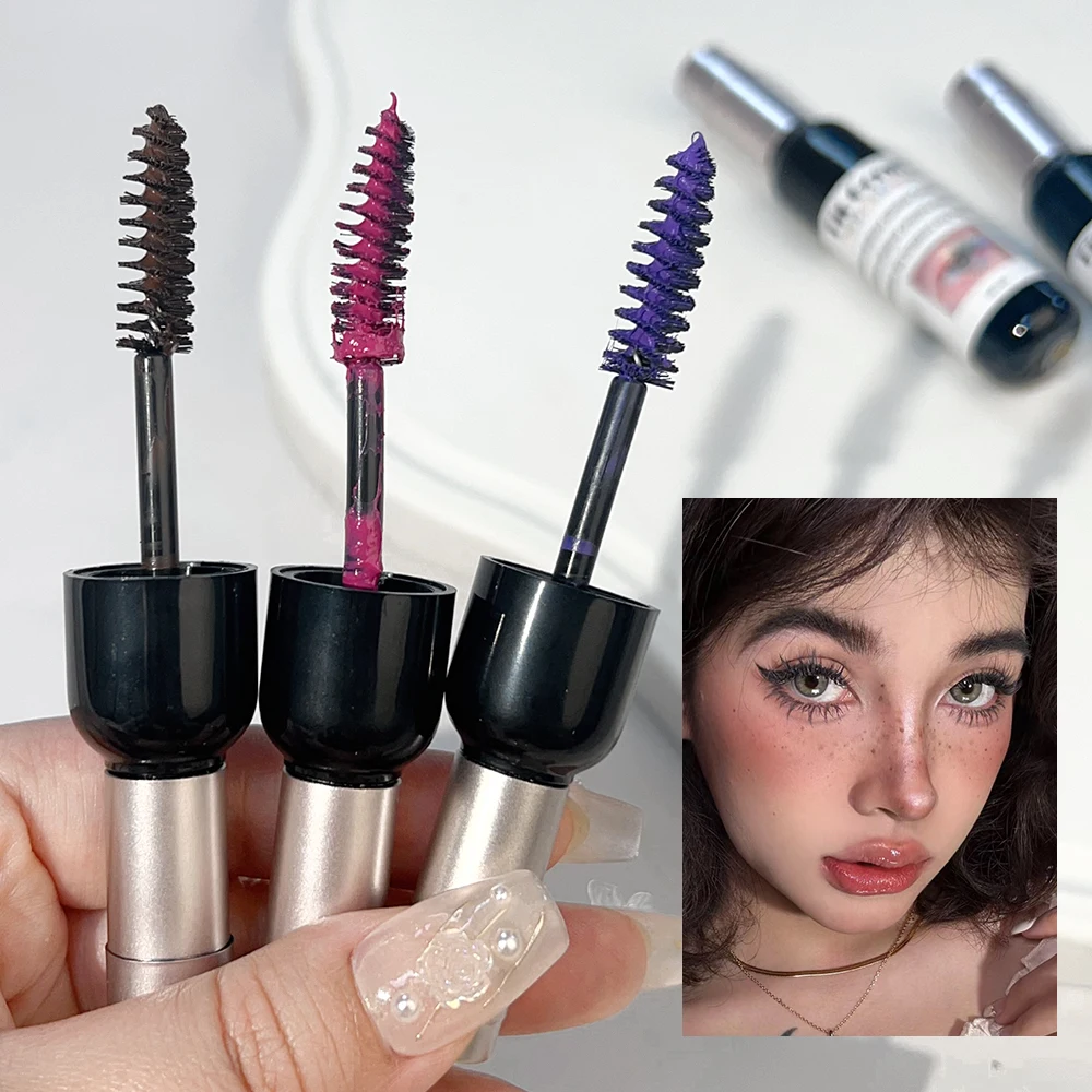 Natural Color Mascara Long Lasting Blue White Green Pink Black Eyelash Non-smudding Fast-Dry Curling Enhanced Volume Eye Makeup