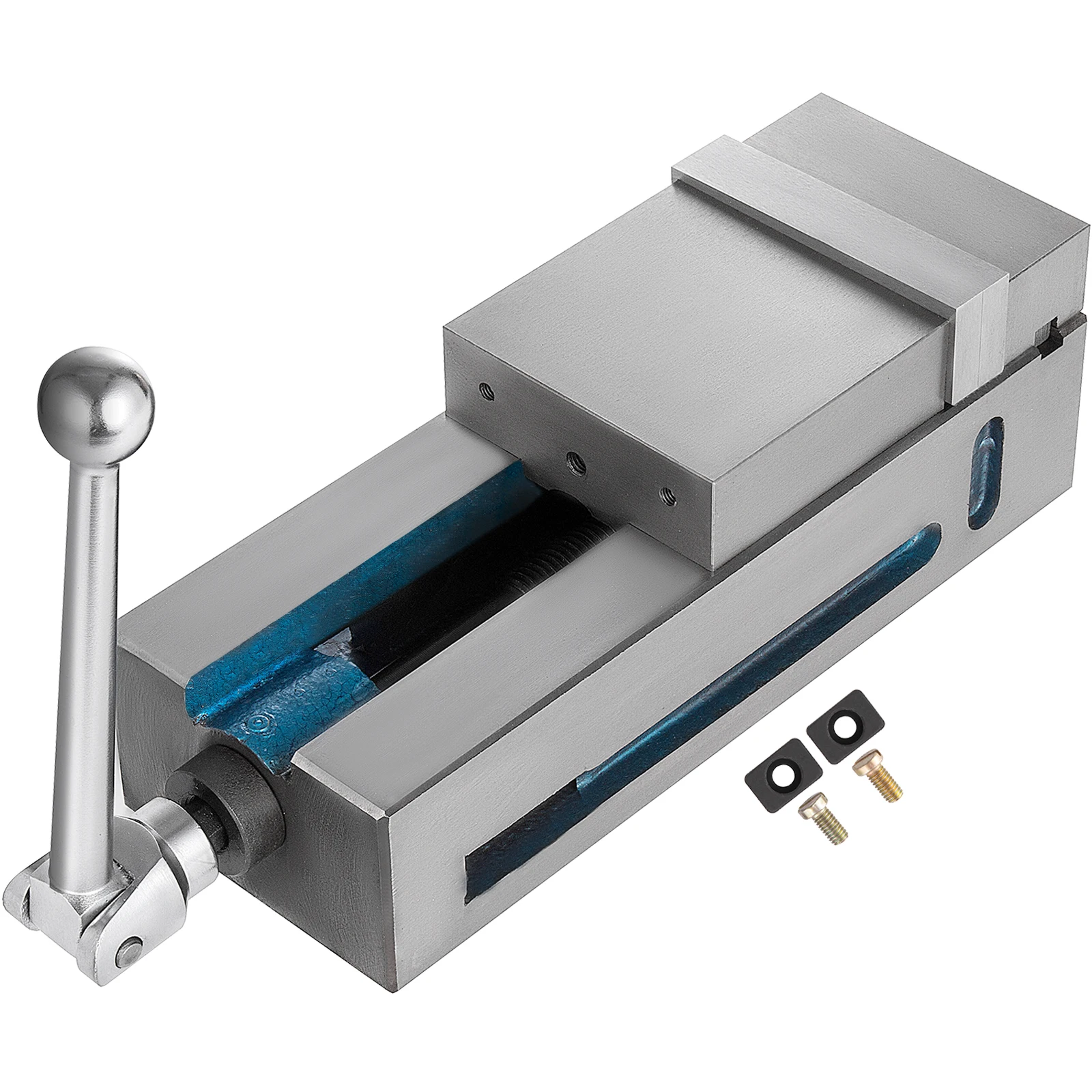 Husp Schraubzwingen-Schraubstock, 30 mm Backenhöhe 100 mm Kieferbreite Tischschraubstock, 19 KN Max. Spannkraft Werkbank Schraubstock, Schraubstock Drehbar aus Stahl, CNC Werkzeugmaschine Zubehör