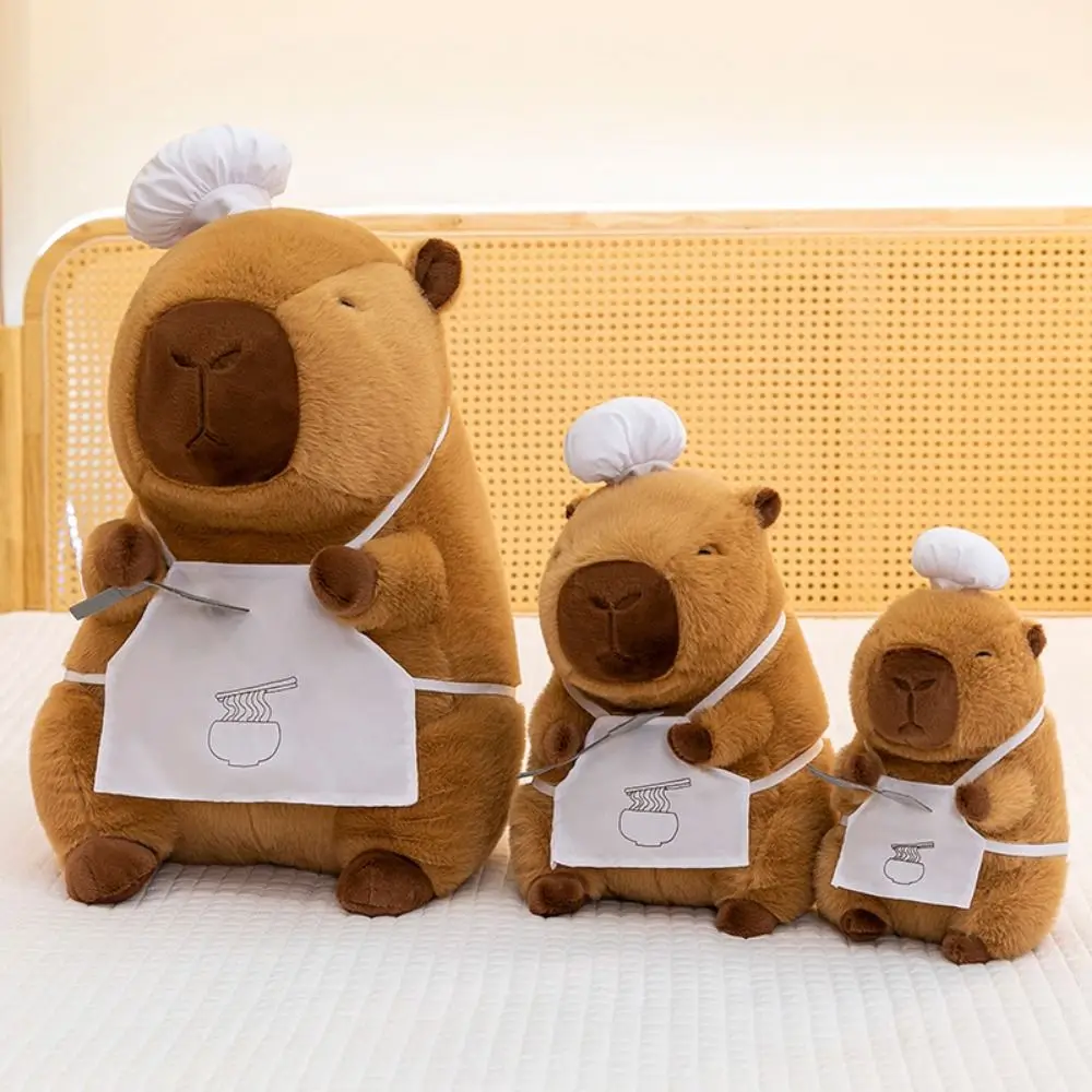 Cute Bread Capybara Plush Doll Pot Shovel Baking Capybara Plush Toy Fluffy Cartoon Capibara Fluffty Doll Birthday Gift