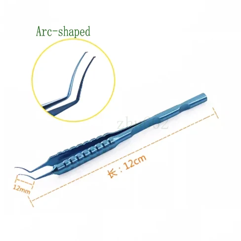 Ophthalmo logische mikro chirurgische Instrumente-Mikro kapsel hexis zange aus Titan legierung-Kapsulorhexis-Pinzette mit gebogenem Winkel