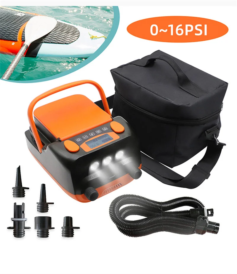 

HT-790 Rechargeable 6000mAH Deflatable Inflatable Pump SUP DC12V 110W Electric Air Pump for Paddle Board Air Boat Kayak