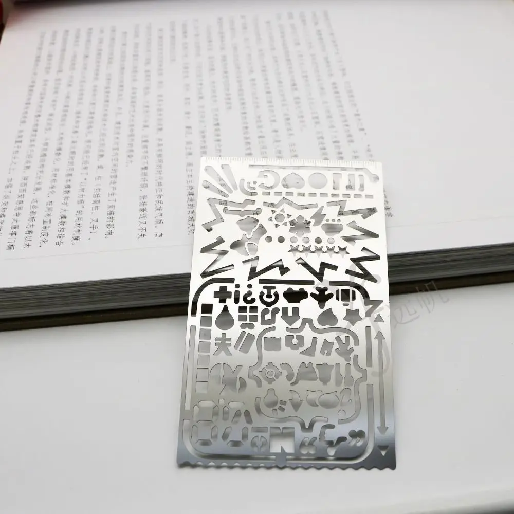 Cat Shape Template Ruler Stainless Steel School Projects Hollowed Out Ruler Vintage Smooth Surface Drawing Template Ruler