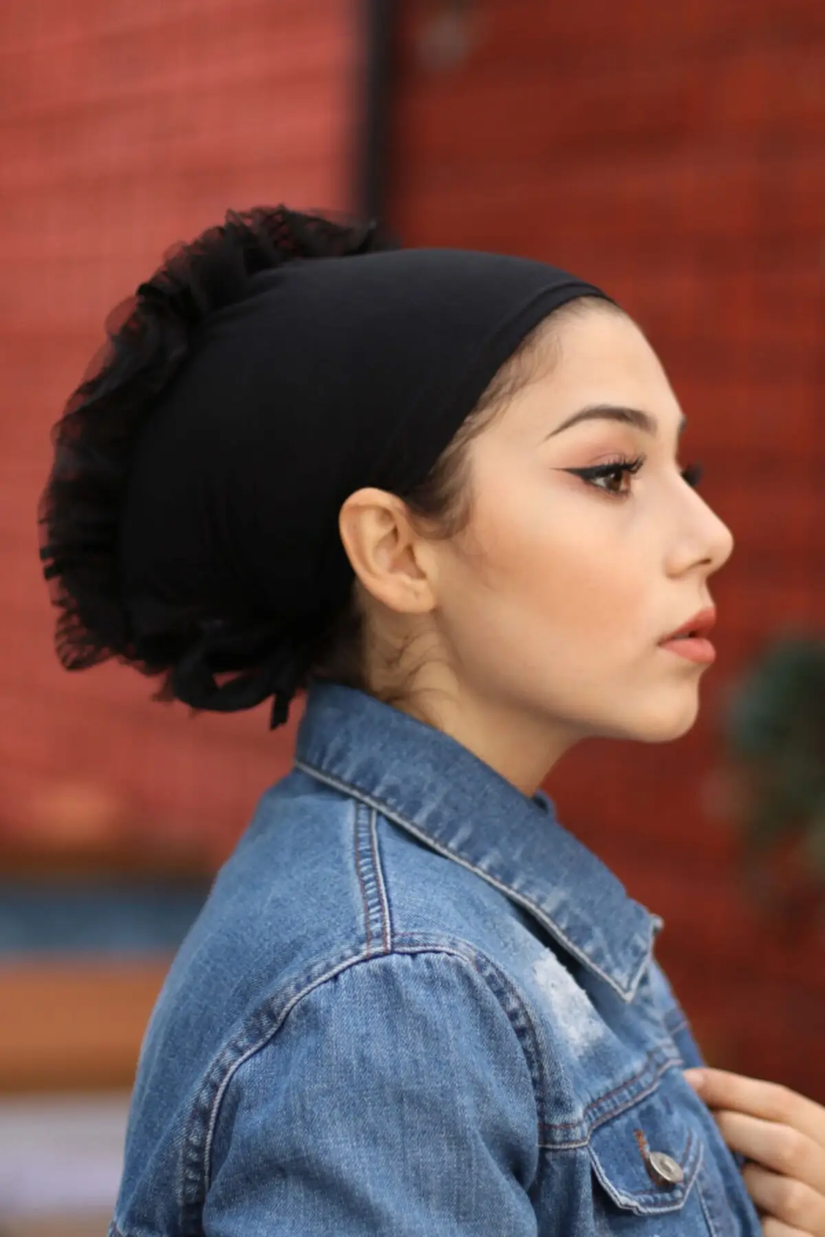 Frilly Bone Ruched Bathing Cap Ball End Bone