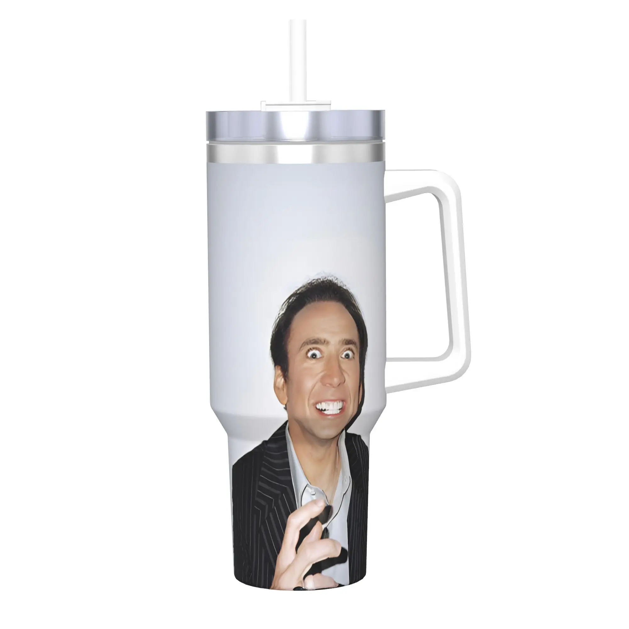 Nicolas Cage 40oz Tumbler Stainless Steel Double Wall Vacuum Insulated  Tumblers Mug With Straw