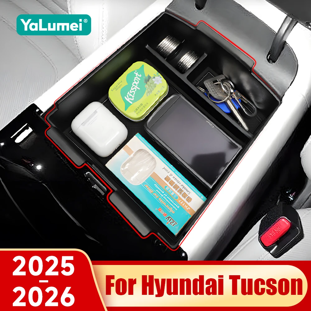 Für Hyundai Tucson 2025 2026: Mittelarmlehnen-Organizer für die Aufbewahrungsbox – Zubehör nur für elektronische Schaltversionen