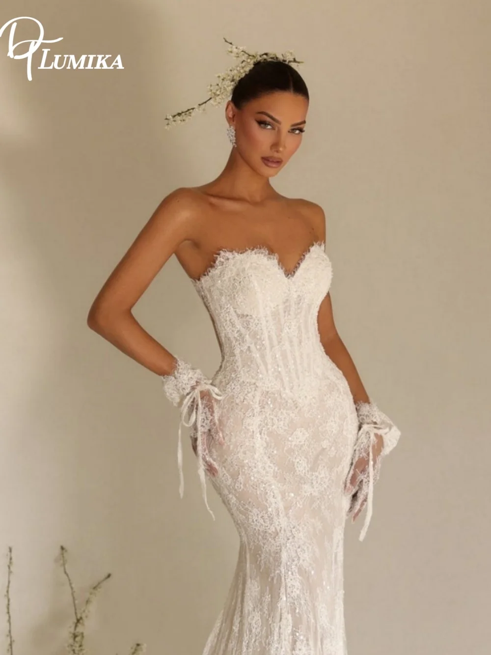 

Timeless Vintage Royal Sweetheart Mermaid Wedding Dress Long Sleeve Beading Lace Sequins Customized Bridal Gown Vestido De Novia