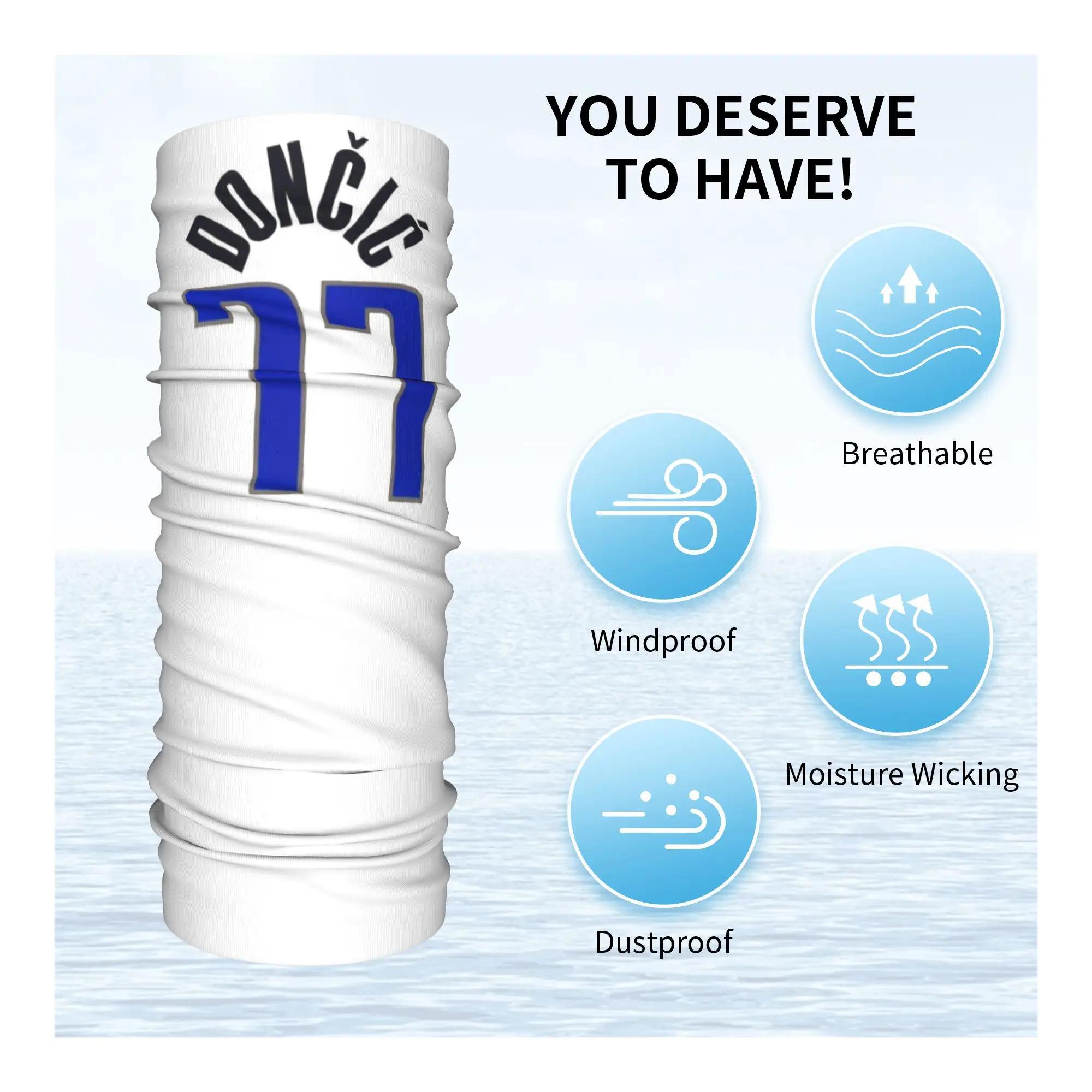 وشاح قناع مطبوع برقبة من Luka Doncic Bandana وشاح متعدد الاستخدام لركوب الدراجات والمشي لمسافات طويلة وصيد الأسماك للجنسين للبالغين طوال الموسم