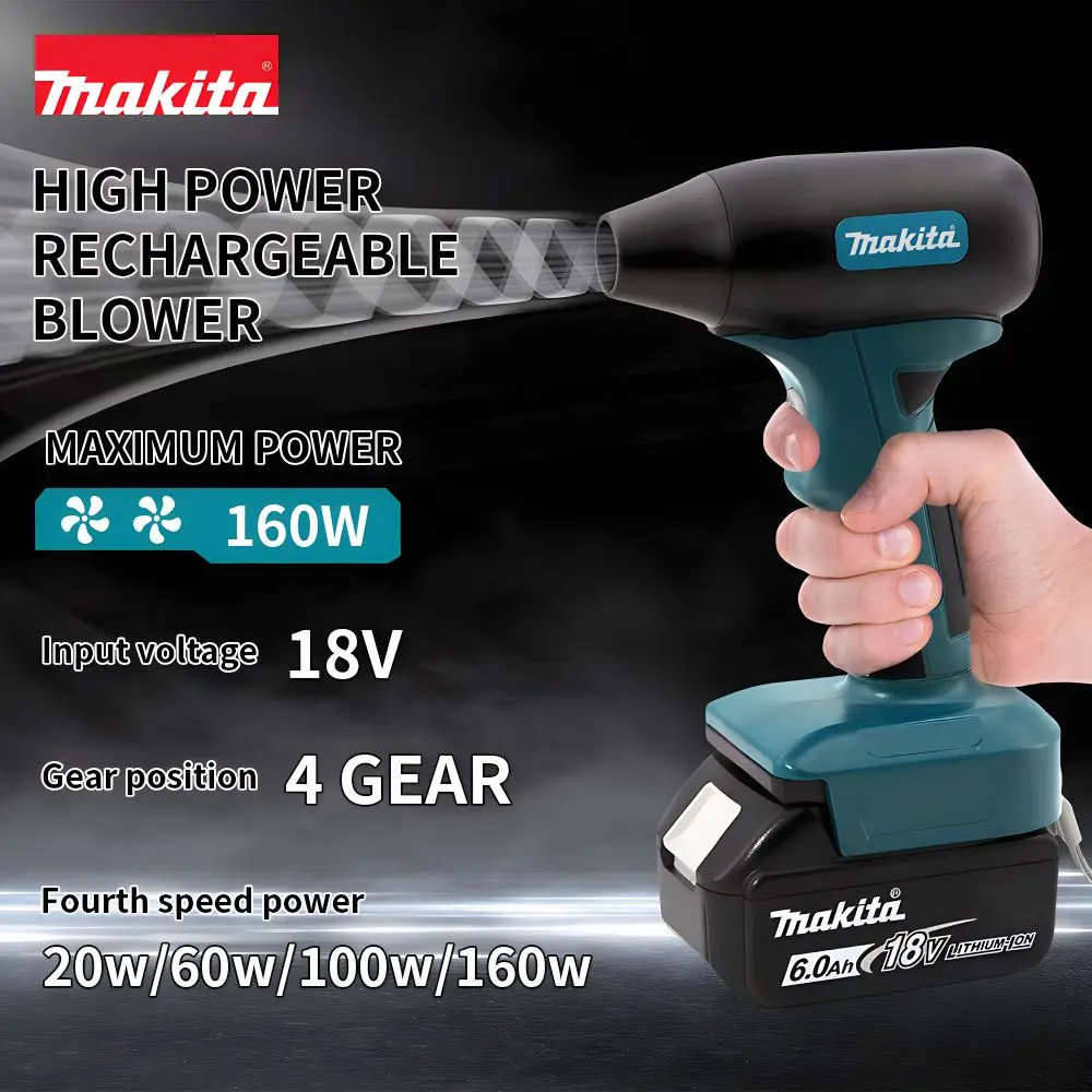 Makita 18V Akumulator Bezszczotkowe Elektryczne Dmuchawy Mini Turbo Wentylator Strumieniowy Przemocna Samochodowa Suszarka dla Zwierząt Ręczne Narzędzie do Dmuchania z Regulacją Kurzu