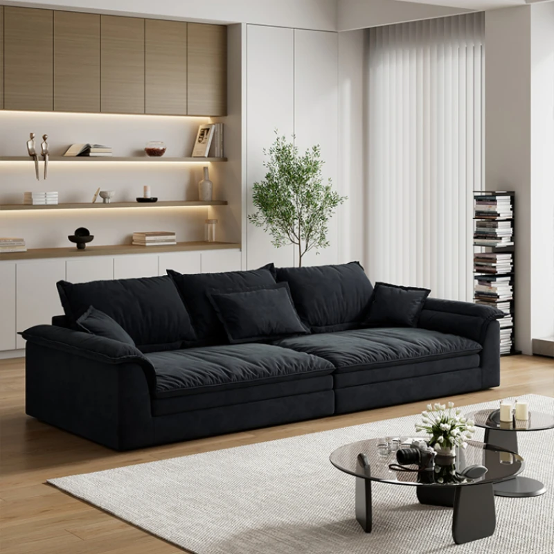

Fabric Living Room Sofas European Black Italian Luxury Sleeper Lounge Couch Puffs Double Modern Divano Soggiorno Furniture