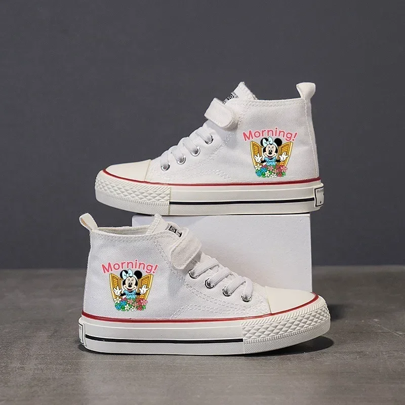 Love Girl Boys Kids Shoes Mickey Mouse Clubhouse disney High-top Low Canvas shoes Casual Cartoon comfort Children Print Shoes 28