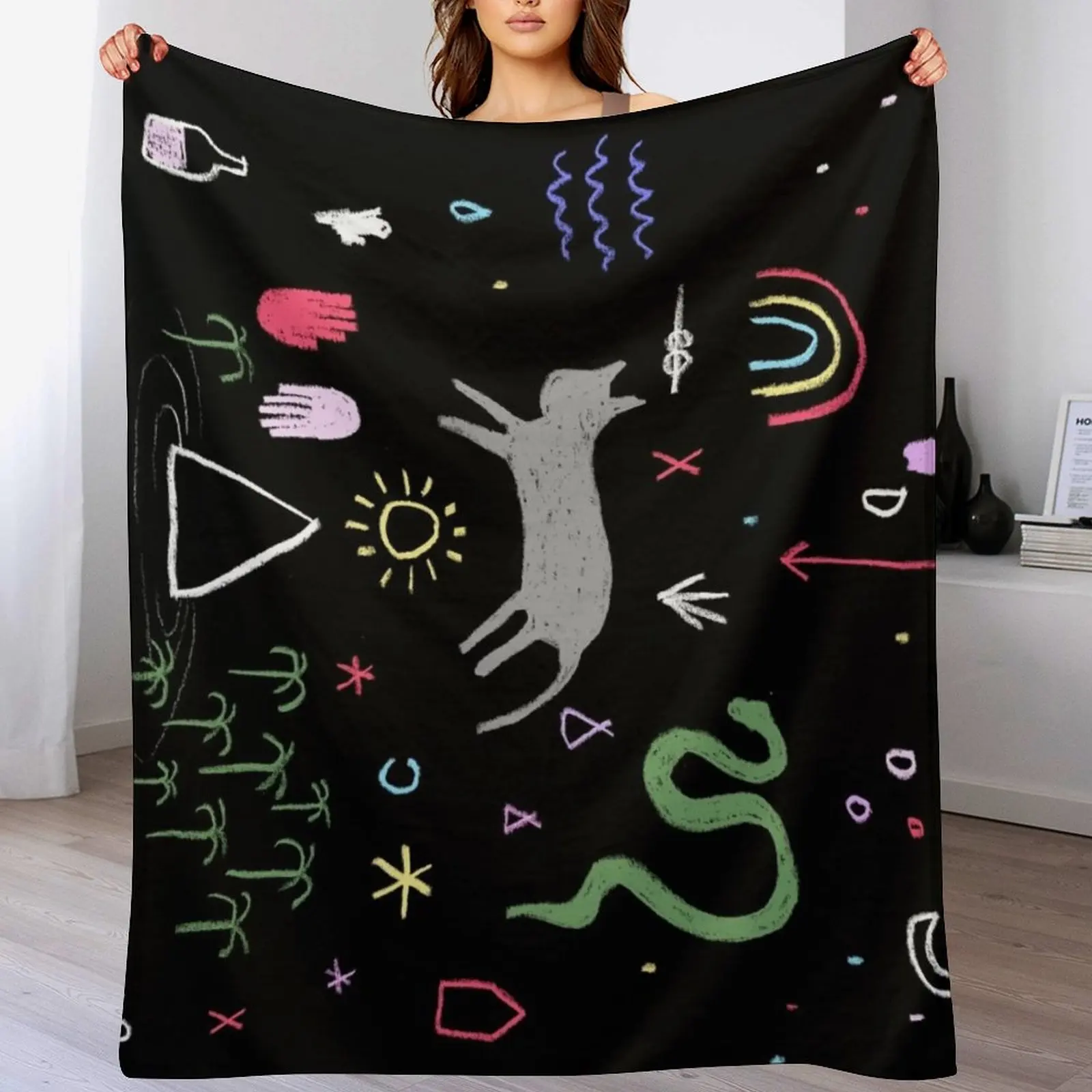 Chalk board dream scape Throw Blanket