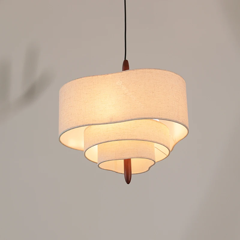 

2026 for Nordic Minimalist Wabi Sabi Fabric Chandelier for Living Dining Room Bedroom Pendant Light Home Indoor Hanging Lamp