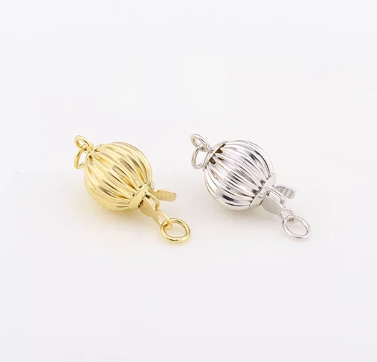 14k real gold clasp for diy pearls bracelet 585 fine gold connectors for pearls genuine gold jewelry clasp