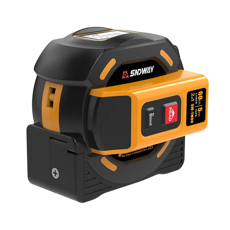 SNDWAY 2 in 1 Digital la ser Tape Measure 40M 60M  la ser Distance Meter with 16ft AutoLock Measuring Tape SW-TM40 SW-TM60
