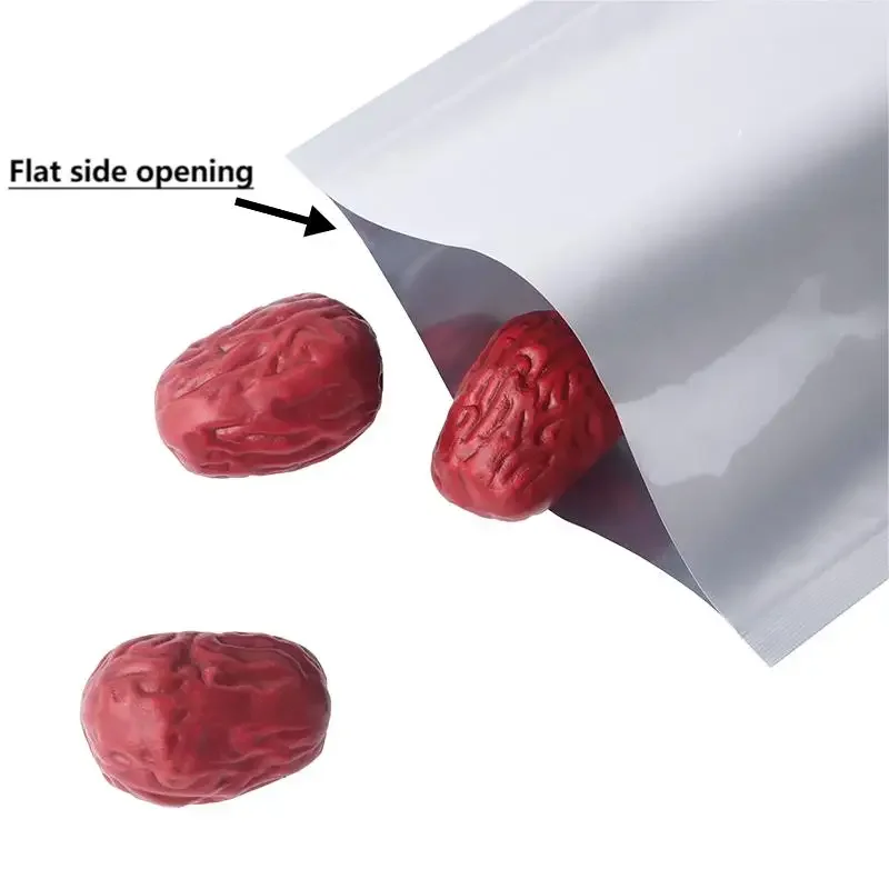 100pcs Self-Sealing Hot Seal Flat Pure Aluminium Foil Moisture-proof Sealing Bag Tea Coffee Bean Candy Home Packing Bag